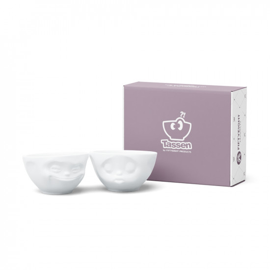 Mid-sized bowls Set No 1 - grinning & kissing 200 ml