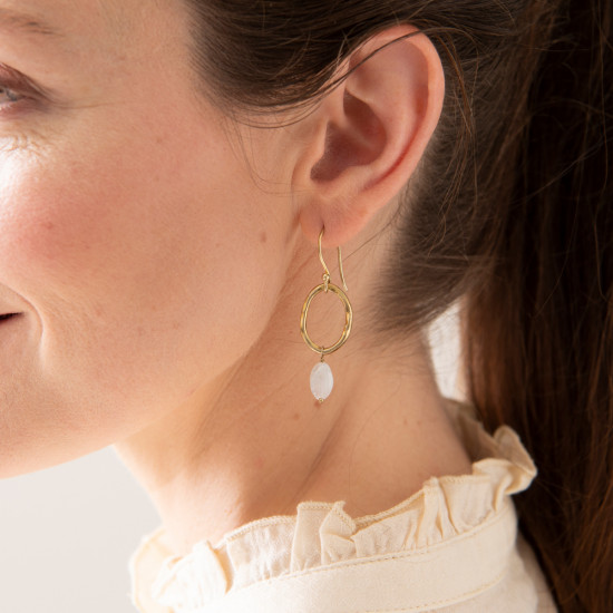 Graceful Moonstone GP Earrings