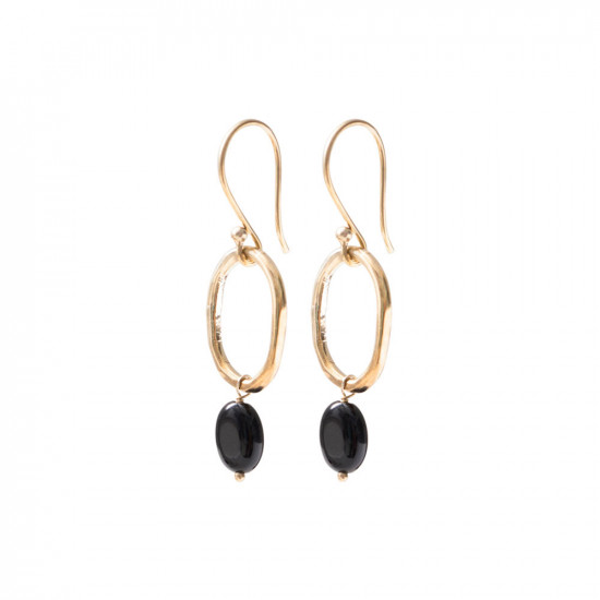 Graceful Black Onyx GP Earrings