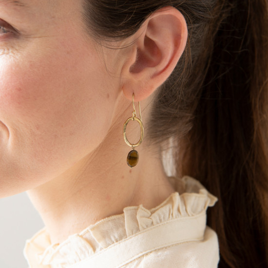 Graceful Tiger Eye GP Earrings