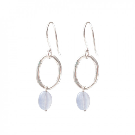 Graceful Blue Lace Agate SP Earrings