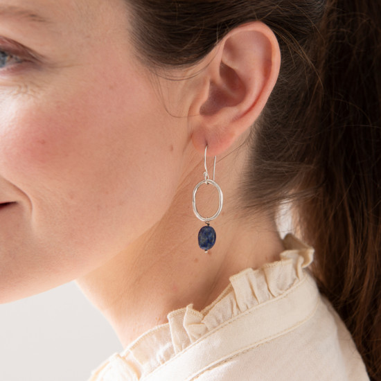 Graceful Lapis Lazuli SP Earrings