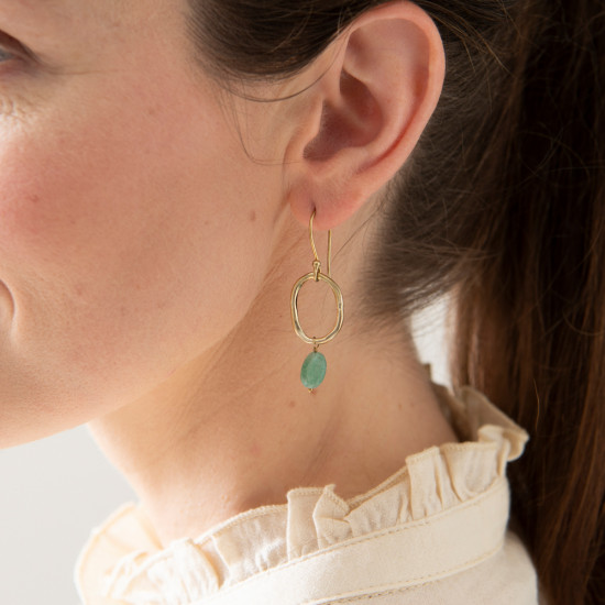 Graceful Aventurine GP Earrings