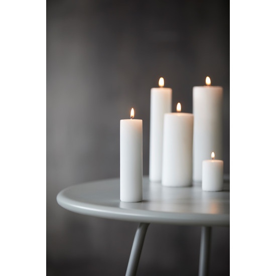 Pillar candle, White, Burning time: 26 hours