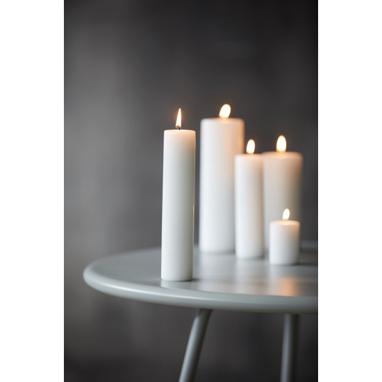 Pillar candle, White, Burning time: 34 hours