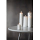 Pillar candle, White, Burning time: 10 hours