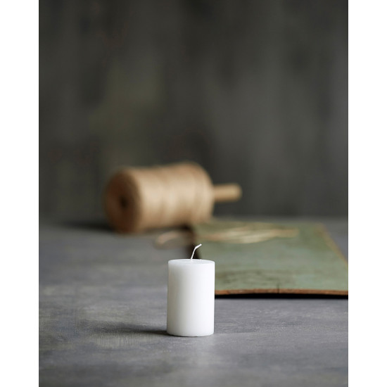 Pillar candle, White, Burning time: 36 hours