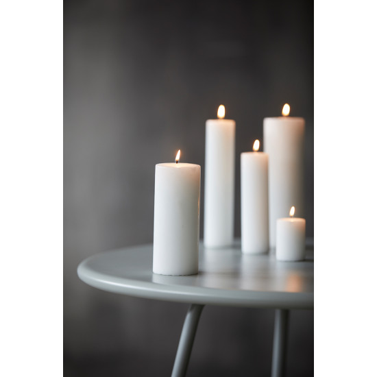 Pillar candle, White, Burning time: 60 hours