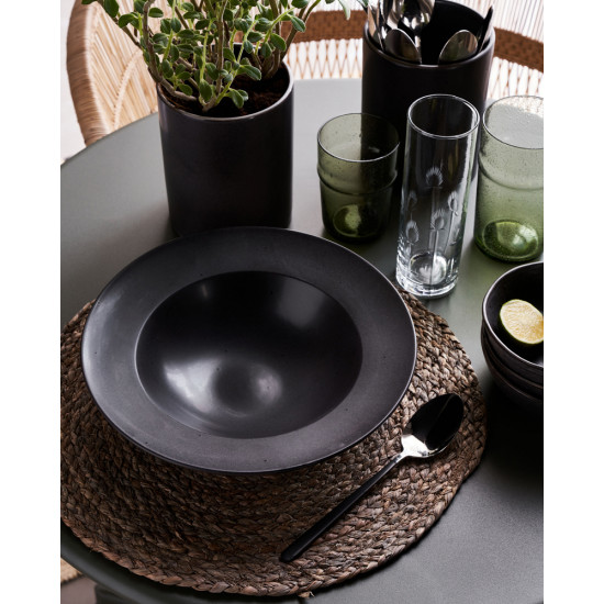 Pasta plate, HDRustic, Dark grey, Finish/Colour may vary