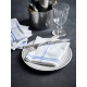 Napkins, NVAmow, White/Blue, Pack of 4 pcs