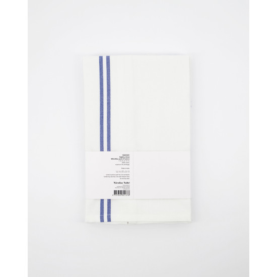 Napkins, NVAmow, White/Blue, Pack of 4 pcs