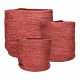 MAMBO - set/3 manden - jute - DIA 22/27/32 x H 22/27/32 cm - rood