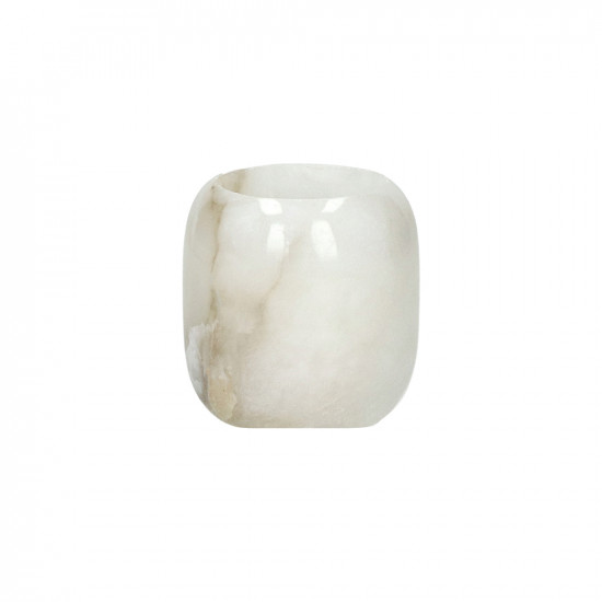 ALABASTER - geurkaars 1 wiek - "oudh" geur - paraffine wax - DIA 6 x H 6 cm - wit