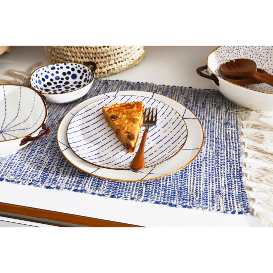 ANAFI - dessertbord - porselein - DIA 22 cm - blauw