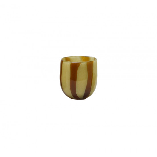 CANNES - vaas/windlicht - glas - DIA 13 x H 14,5 cm - amber