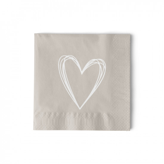 Pure Heart taupe  Napkin 25x25