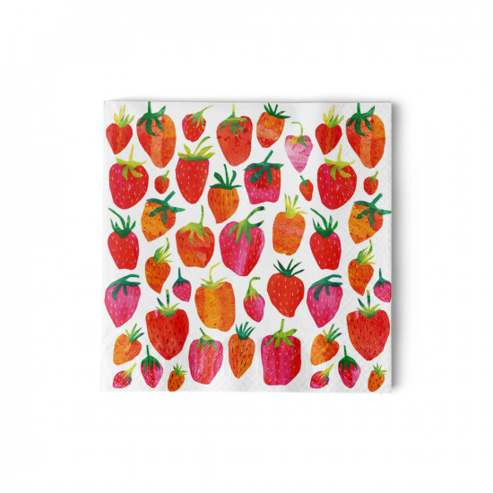 Strawberry Collage Napkin 25x25