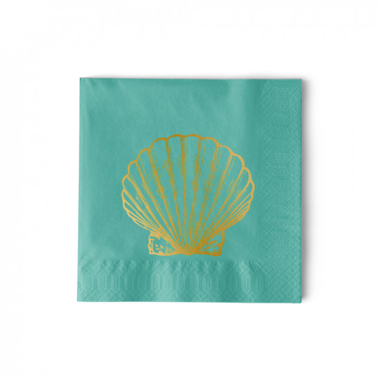 Golden Shell aqua Napkin 25x25