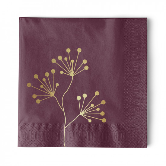 Pure Gold Berries mauve Napkin 33x33