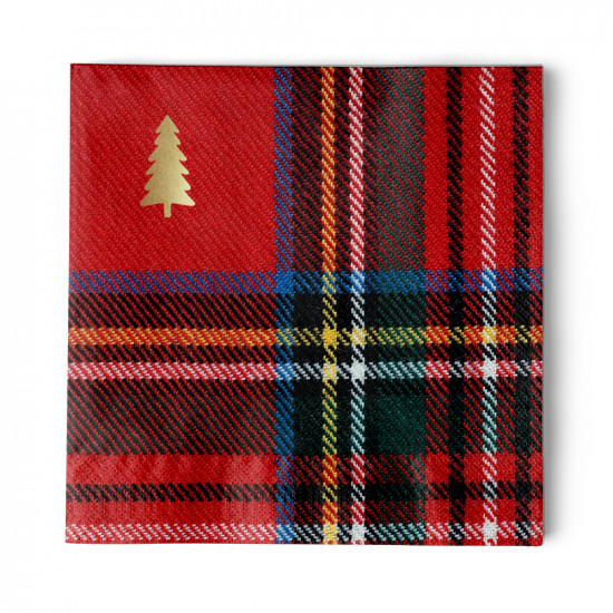 Check and Christmas Tree Napkin 33x33