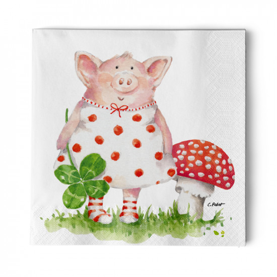 Lucky Piggy Napkin 33x33