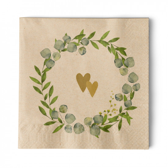 Two Hearts Napkin 33x33 eco