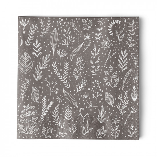 Pure Leaflet taupe Napkin 33x33