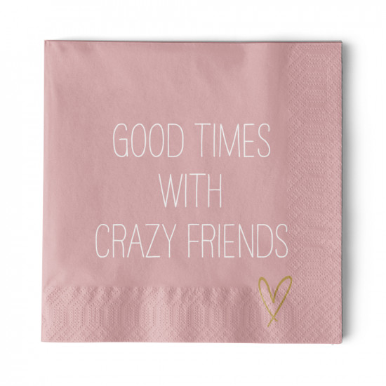 Crazy Friends rosè Napkin 33x33