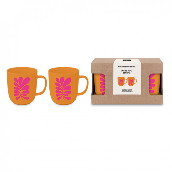 Paula orange Matte Mug Set 2