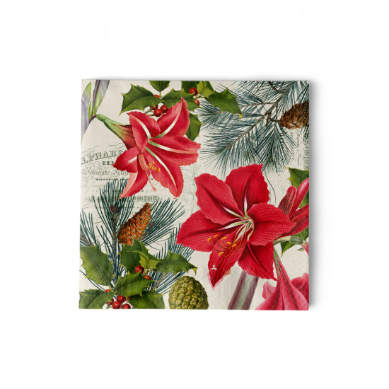 Amaryllis sur beige Napkin 25x25