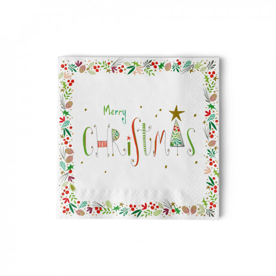 Christmas Greetings Napkin 25x25