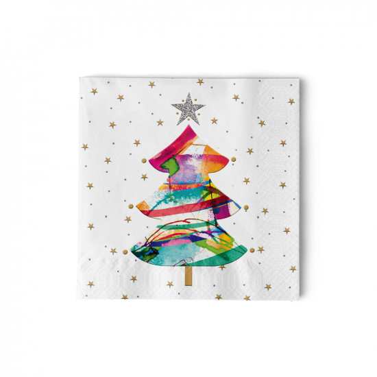 Glitter Tree Napkin 25x25