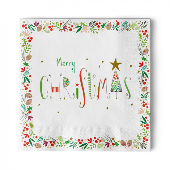 Christmas Greetings Napkin 33x33