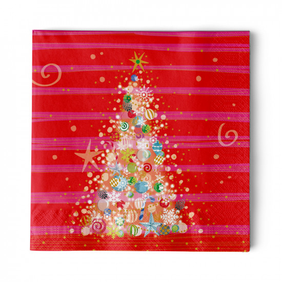 Christmas Red & Pink Napkin 33x33