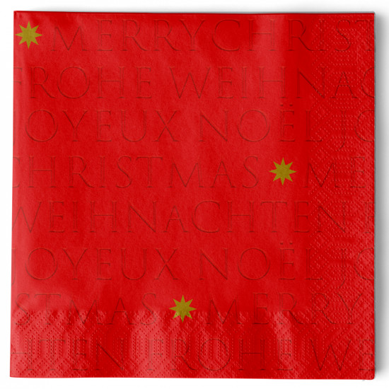 Christmas embossed red Napkin 40x40 relief