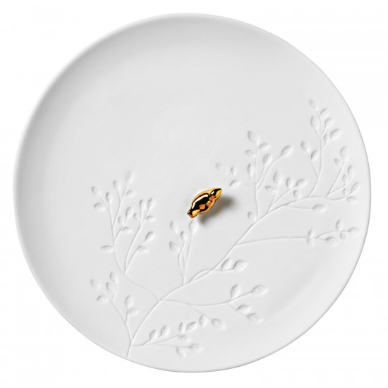 Porcelain story Bird Plate dia: 14.2cm