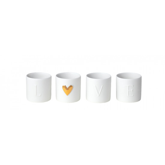 Love ligths Set of 4pcs dia:4.5cm Height:4.5cm