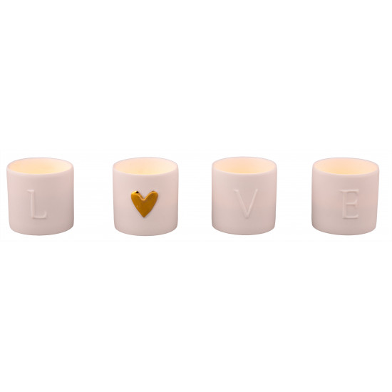 Love ligths Set of 4pcs dia:4.5cm Height:4.5cm