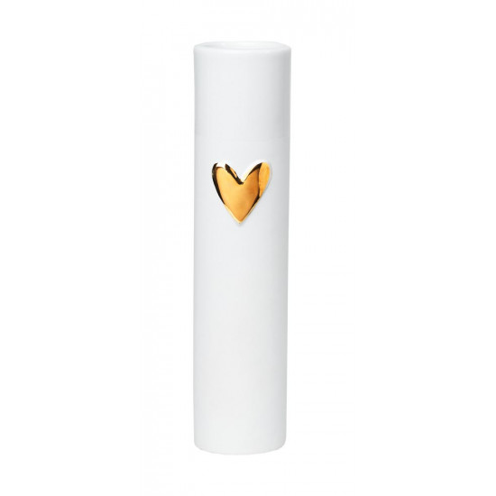 Love vases heart gold Dia:5.5cm H:17cm