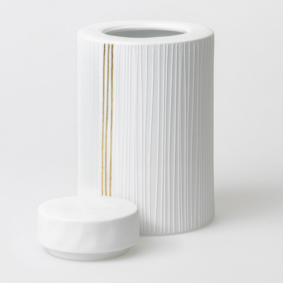 Porcelain jar stripes D:15cm H:25cm