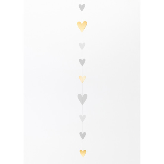 chain hearts golden L:140cm