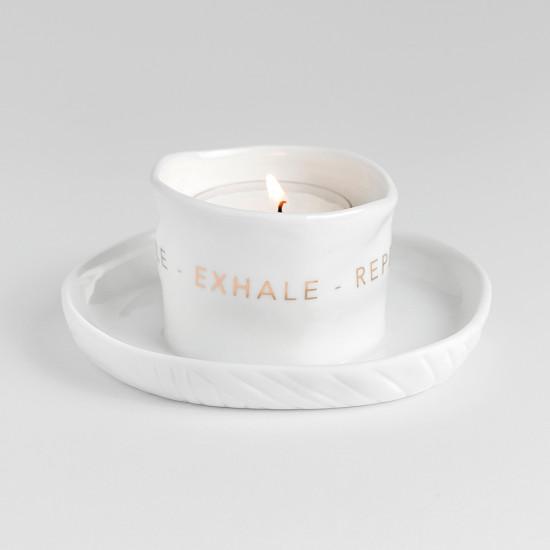 Zen Spirit Tealight holder Inhale,Exhale. Dia:9cm H:4,5cm