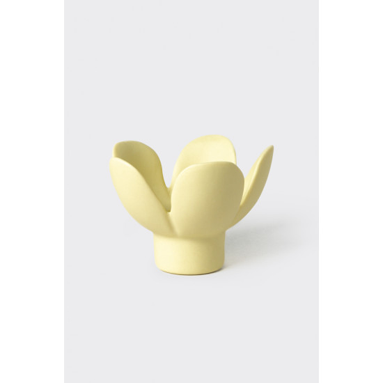 Candle Holder Flower yellow