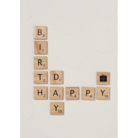 Wooden letter card Happy Birthday