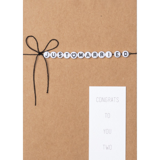 Letter pearl card Just married