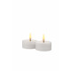 Sille rechargeable tealight 2 pcs set, Ø4xH2,2cm, White