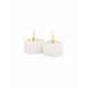 Sille rechargeable tealight 2 pcs.set Ø 6cm, H3,4cm, White