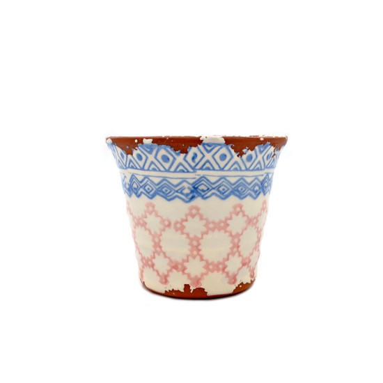 Keramieken Pot ETNIC ROSA/AZUL 11X9CM